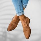 Elysia - Women's Pointed-Toe Loafers with Crossover Band