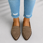 Elysia - Women's Pointed-Toe Loafers with Crossover Band