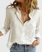 Emery - Women's Button-Front Notch Lapel Blouse