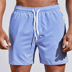Emilio - Men's Striped Drawstring Swim Shorts