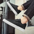 Ezekiel - Men's Lace-Up Leather Low-Top Sneakers with Side Zip