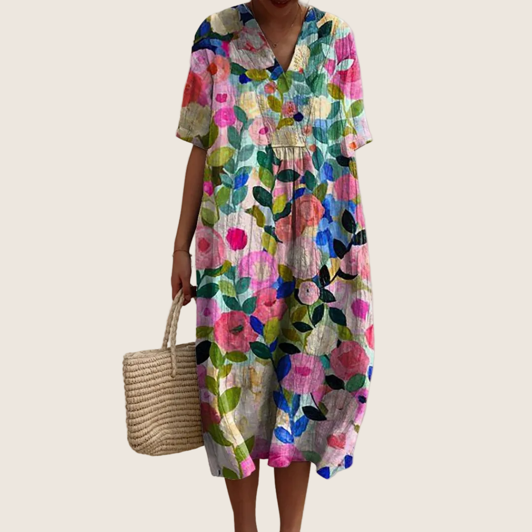 Ezra - Men's Floral V-Neck Dress