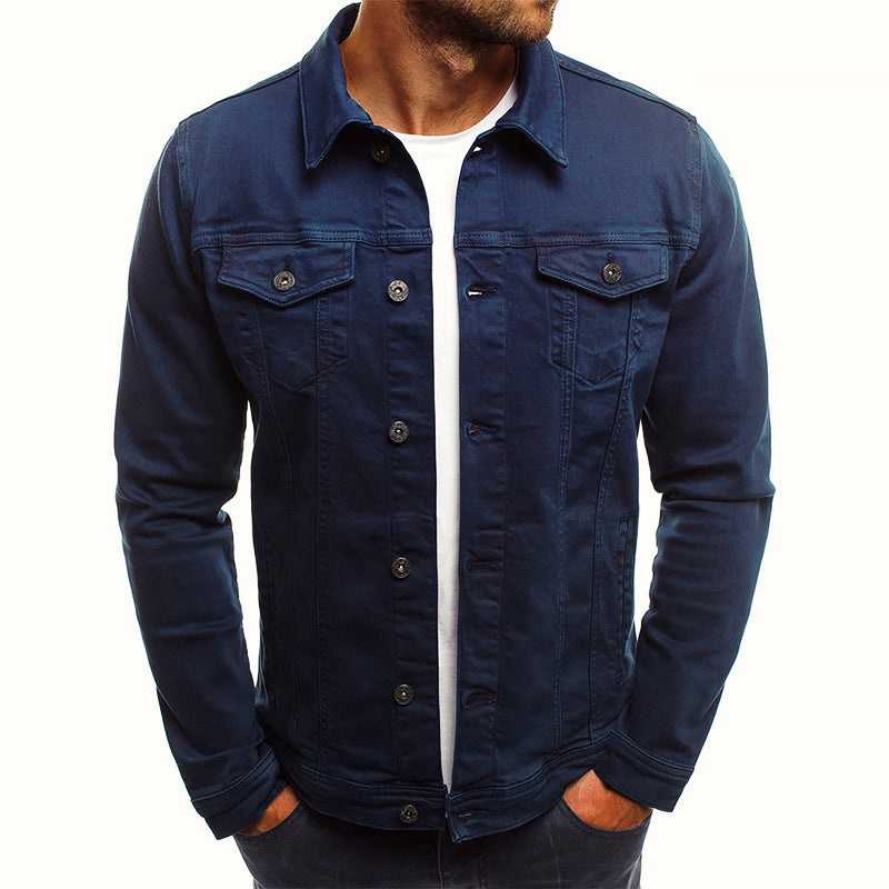 Fernando - Men's Button-Front Trucker Jacket with Chest Pockets