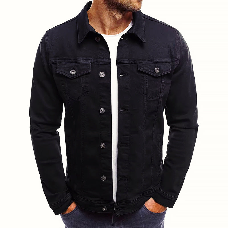 Fernando - Men's Button-Front Trucker Jacket with Chest Pockets