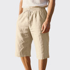 Ford - Men's Linen Drawstring Cropped Shorts