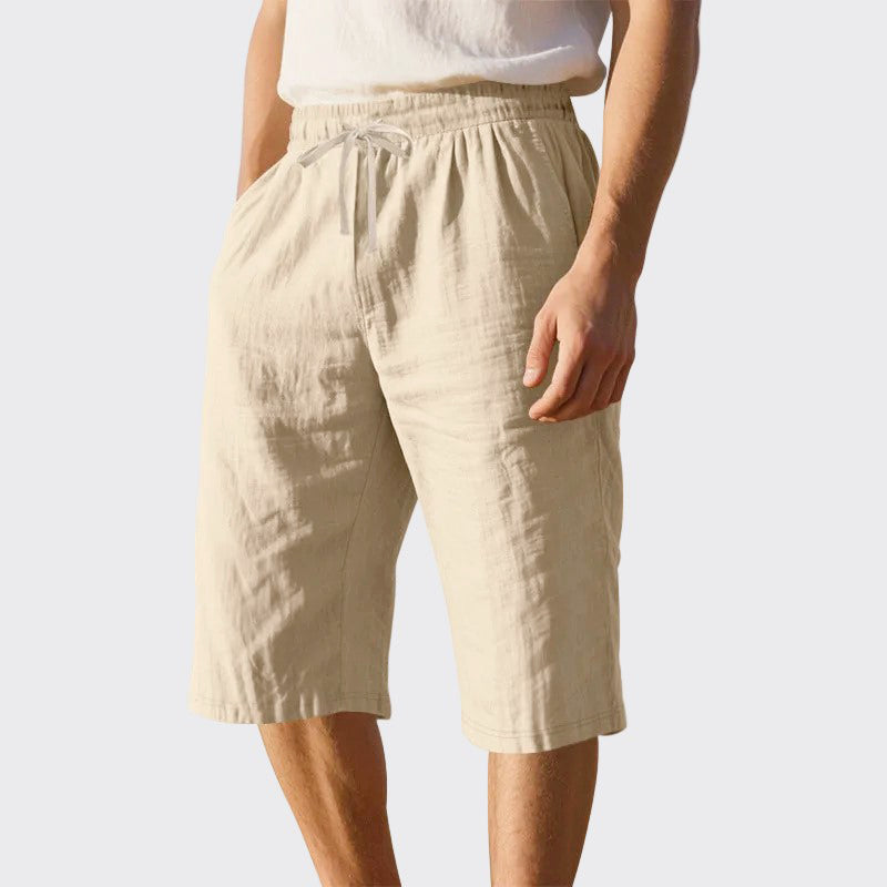 Ford - Men's Linen Drawstring Cropped Shorts