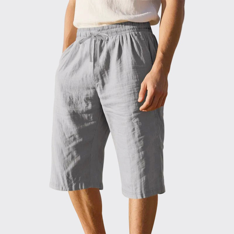 Ford - Men's Linen Drawstring Cropped Shorts