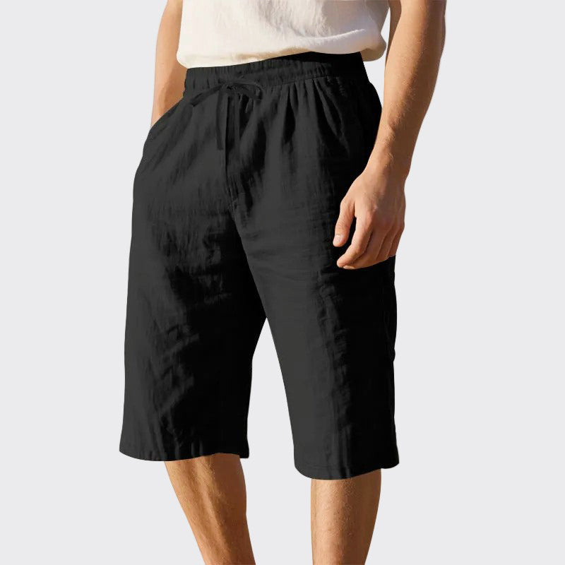 Ford - Men's Linen Drawstring Cropped Shorts