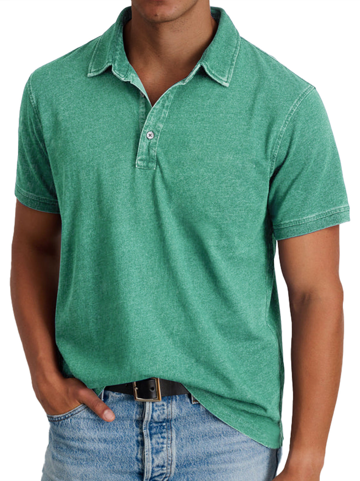 Foster - Men's Button-Front Polo with Notch Collar