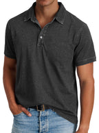 Foster - Men's Button-Front Polo with Notch Collar