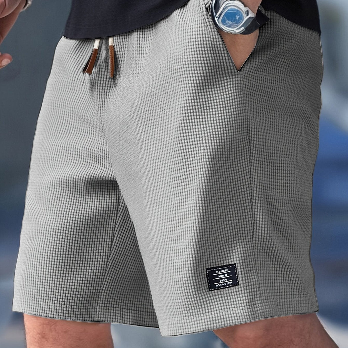 Frederick - Men's Waffle-Knit Drawstring Shorts