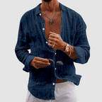 Gabriel - Men's long Sleeve Linen  Button-Front Shirt