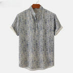 George - Men's Botanical Print Button Henley Shirt