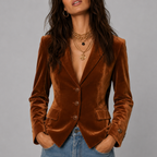 Haisley - Women's Velvet Tailored Blazer with Notch Lapel