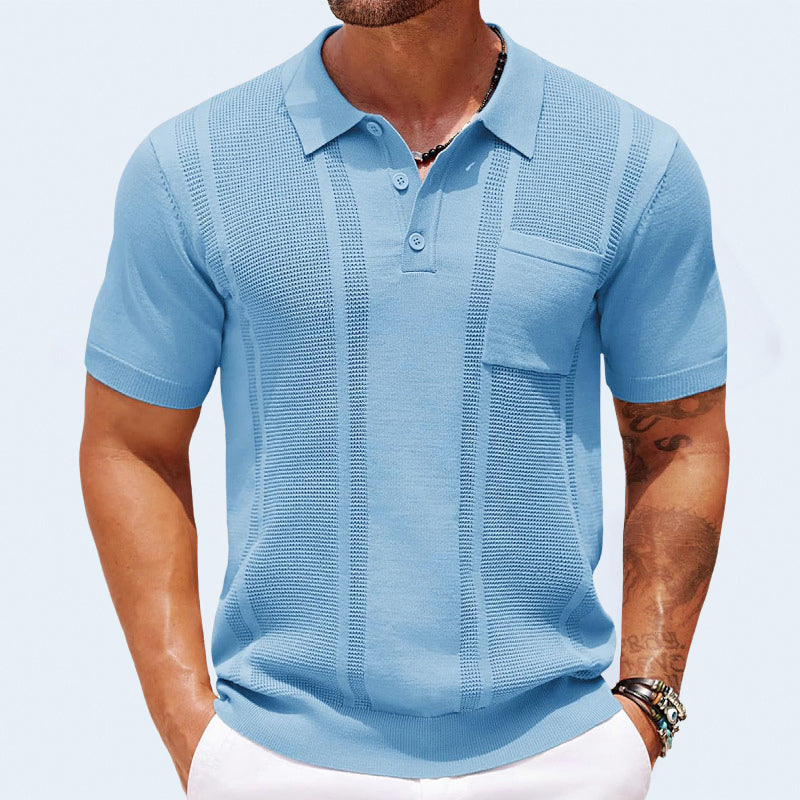 Harmon - Men's Vertical Textured Knit Polo
