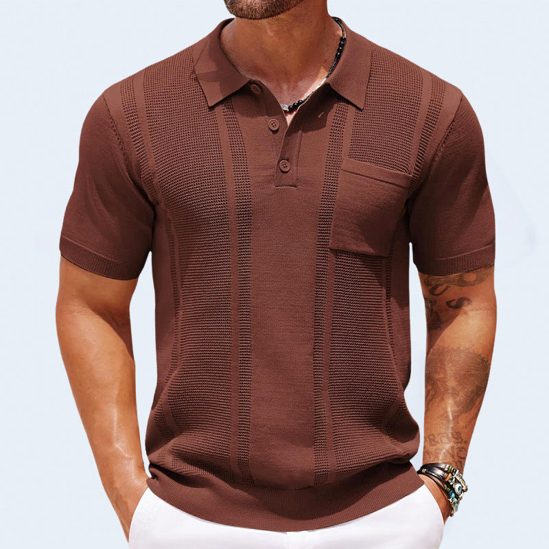 Harmon - Men's Vertical Textured Knit Polo