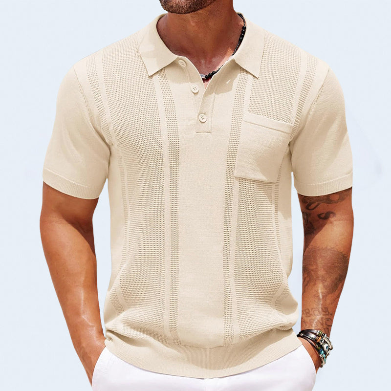 Harmon - Men's Vertical Textured Knit Polo