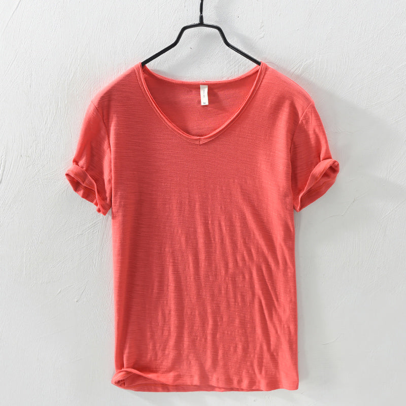 Harrison - Men's V-Neck Cotton Short Sleeve T-Shirt
