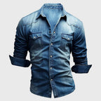 Haydn - Men's Long Sleeve Denim Shirt with Chest Pockets