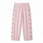 Hazel - Women's Pinstripe Button-Detail Cuffed Trousers