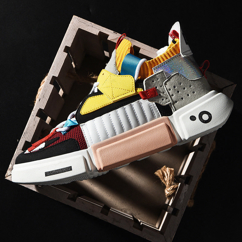 Hector - Men's Color-Block High-Top Sneakers with Chunky Sole