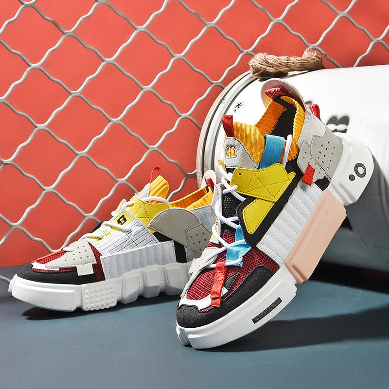 Hector - Men's Color-Block High-Top Sneakers with Chunky Sole