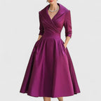 Ivy - Women's Wrap V-Neck A-Line with 3/4 Sleeves Dress