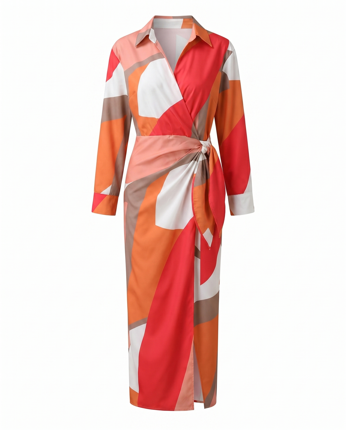 Jade - Women's Botanical Print Ruched Wrap Dress