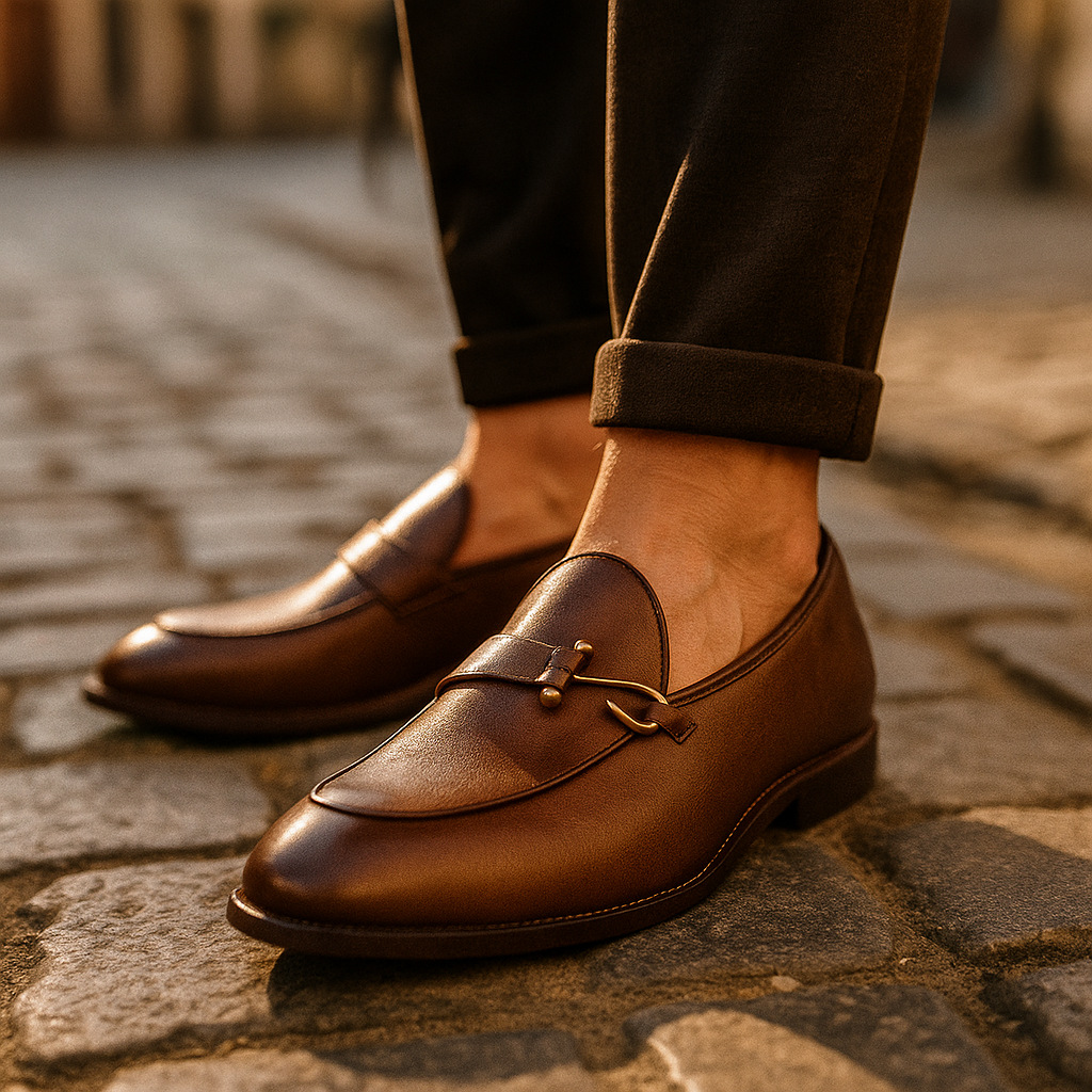 James - Men's Bit Loafers with Metal Hook Hardware