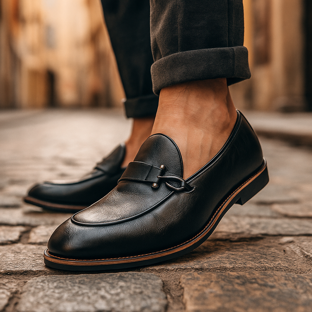James - Men's Bit Loafers with Metal Hook Hardware