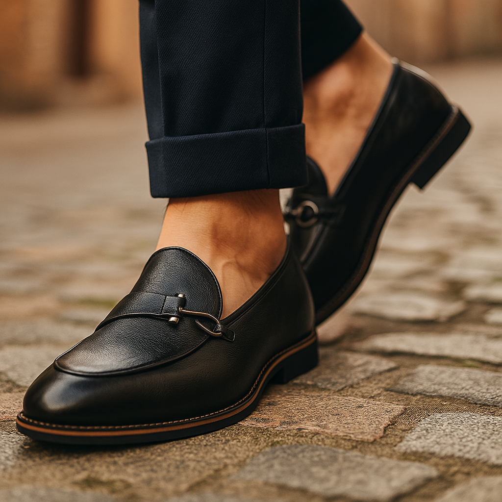 James - Men's Bit Loafers with Metal Hook Hardware