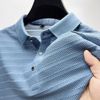 Jayvie - Men's Textured Mesh Knit Polo Shirt