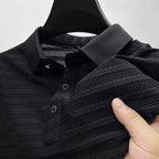Jayvie - Men's Textured Mesh Knit Polo Shirt