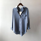 Jimena - Women's Relaxed Button-Front Long Sleeve Shirt 