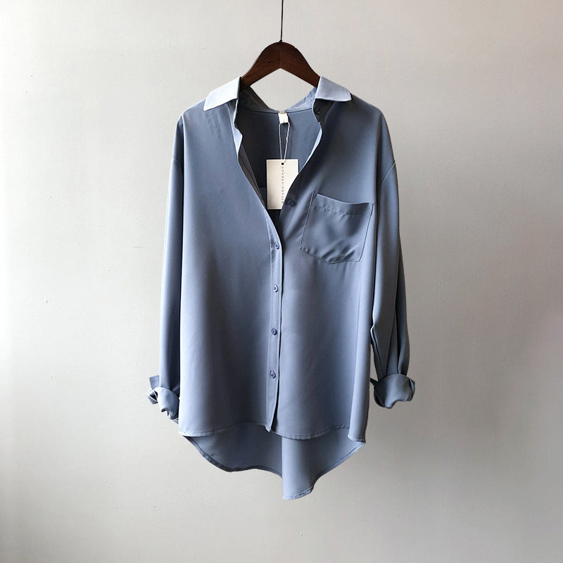 Jimena - Women's Relaxed Button-Front Long Sleeve Shirt 