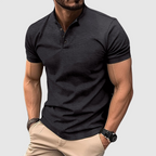 Jordan - Men's Button Placket Short-Sleeve Henley Polo Shirt