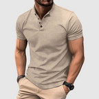 Jordan - Men's Button Placket Short-Sleeve Henley Polo Shirt