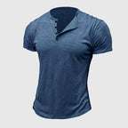 Julius - Men's Textured Slub Henley with Button Placket