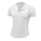 Julius - Men's Textured Slub Henley with Button Placket