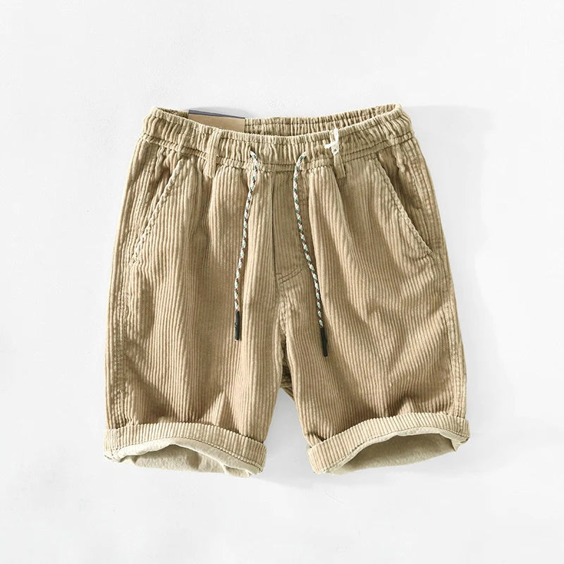 Kasper - Men's Ribbed Corduroy Drawstring Shorts