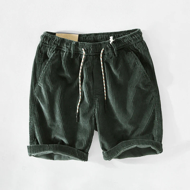 Kasper - Men's Ribbed Corduroy Drawstring Shorts