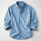 Kendrick - Men's Button-Front Denim Shirt with Chest Pocket
