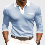 King - Men's Contrast-Trim Quarter-Sleeve Polo Shirt