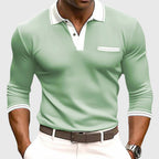 King - Men's Contrast-Trim Quarter-Sleeve Polo Shirt