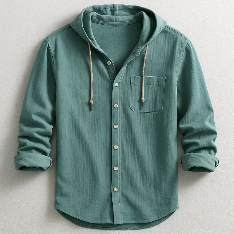 Kingston - Men's Hooded Button-Front Shirt