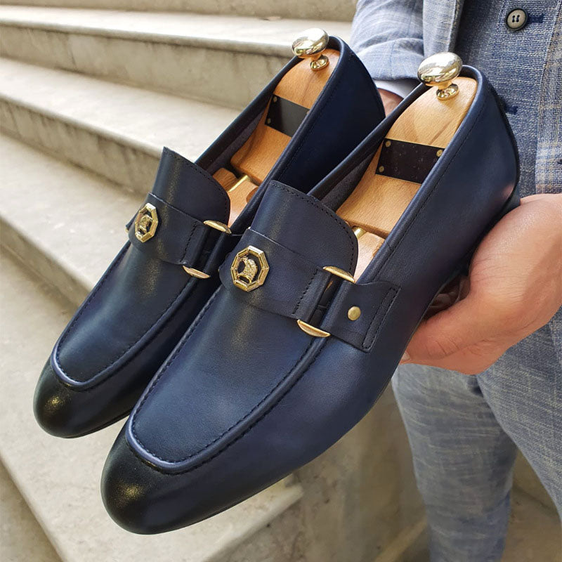Kyrie - Men's Loafers with Metal Bit Strap