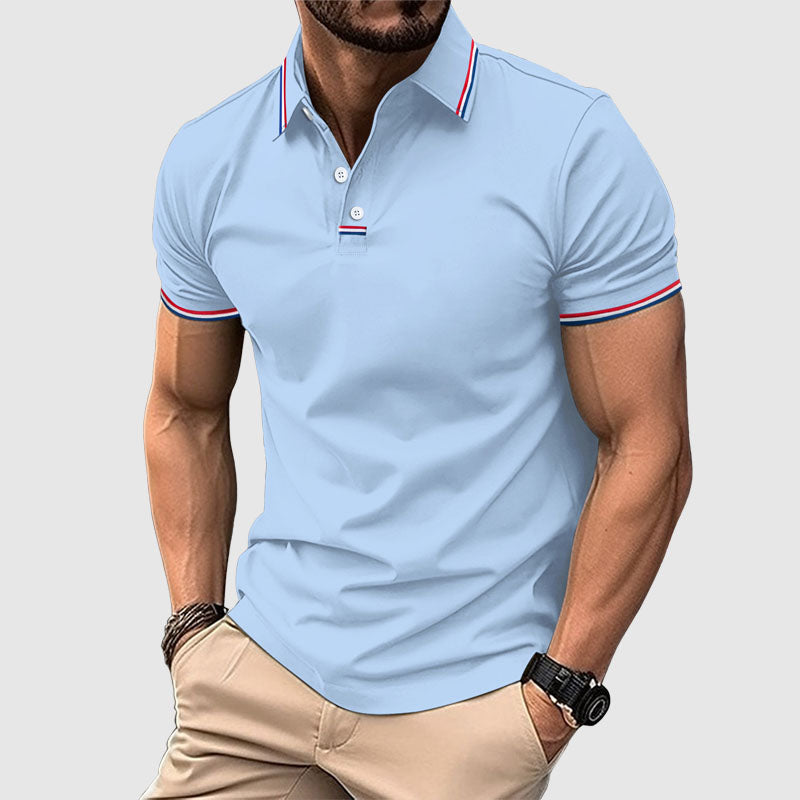 Landon - Men's Striped-Trim Polo Shirt