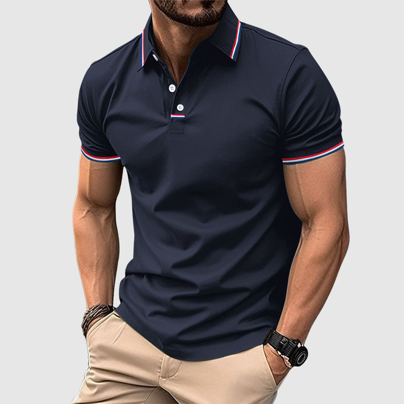 Landon - Men's Striped-Trim Polo Shirt