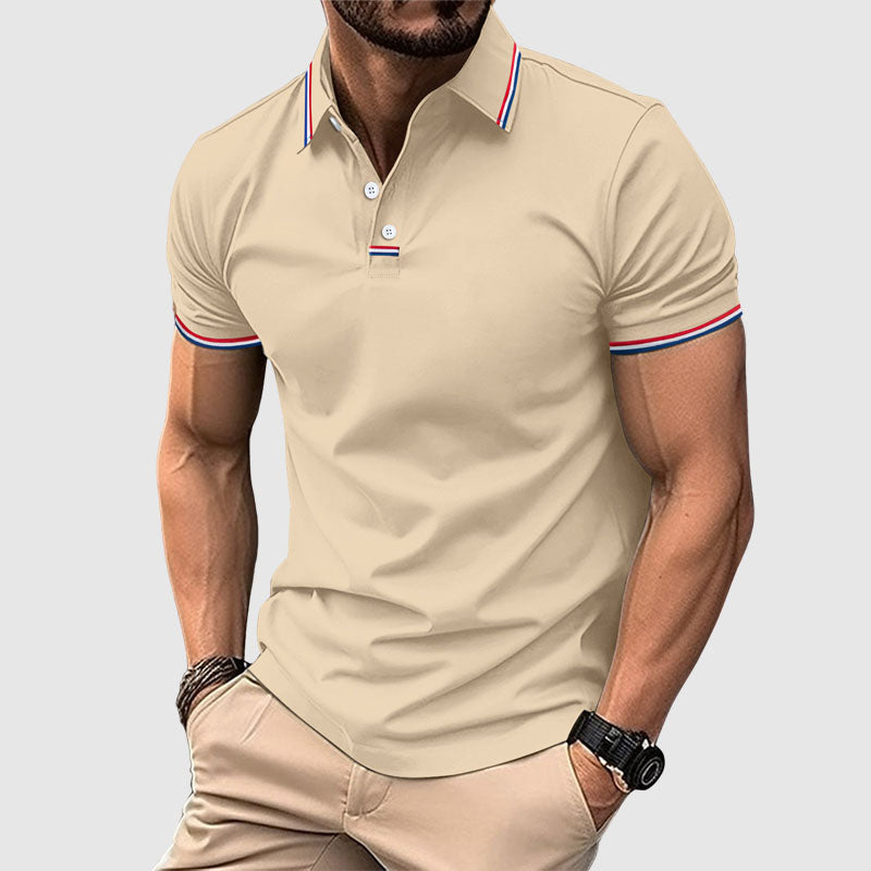 Landon - Men's Striped-Trim Polo Shirt