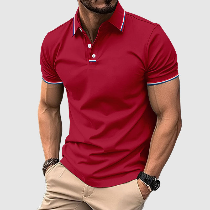 Landon - Men's Striped-Trim Polo Shirt